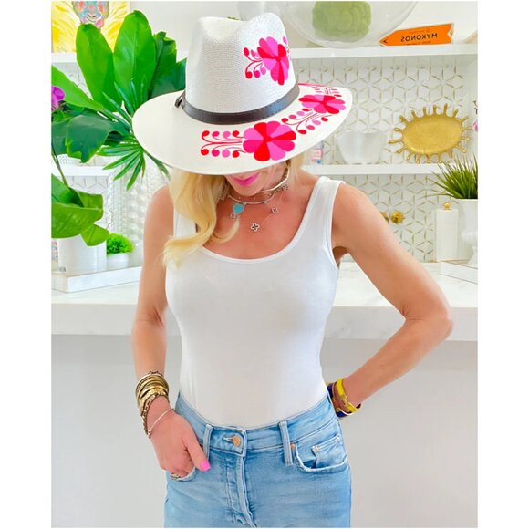 James Ascher Pink Hand Painted Hat - Picture 2 of 4